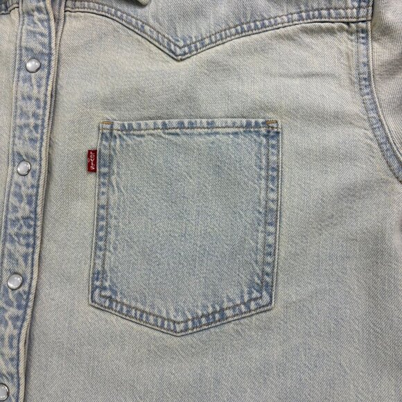 Levi’s Men’s Western Denim Shirt XL Relaxed Fit Snap Front Blue NWT - Picture 7 of 16